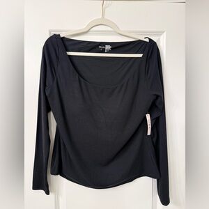 SOMA ribbed off the shoulder long sleeve top with built in bra
